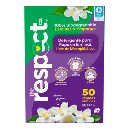 Detergente para Ropa en Láminas Biodegradable - No Tóxico - 50 Lavadas