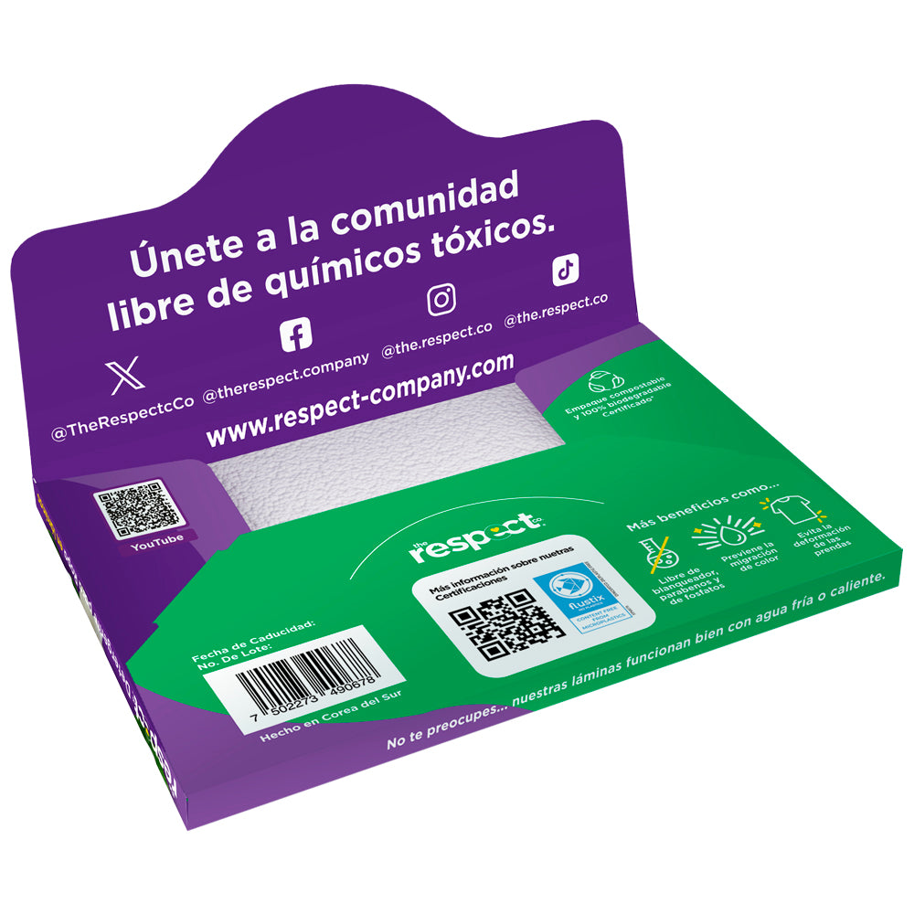 Detergente para Ropa en Láminas Biodegradable - No Tóxico - 50 Lavadas