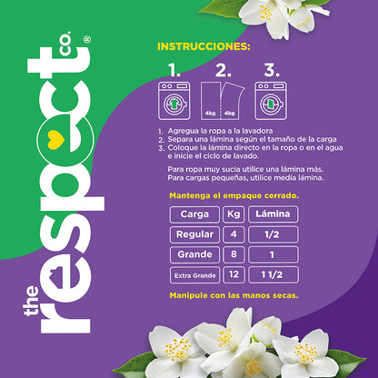 Detergente para Ropa en Láminas Biodegradable - No Tóxico - 50 Lavadas