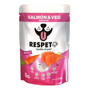 Alimento Húmedo para perros en Sobre - Salmon & Veg  RESPET - 100g