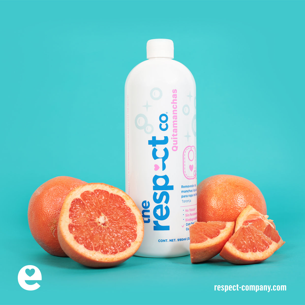 Quitamanchas Liquido para Ropa de Bebé - The Respect Co ®️ - No Tóxico 100% - Biodegradable - 995 mls